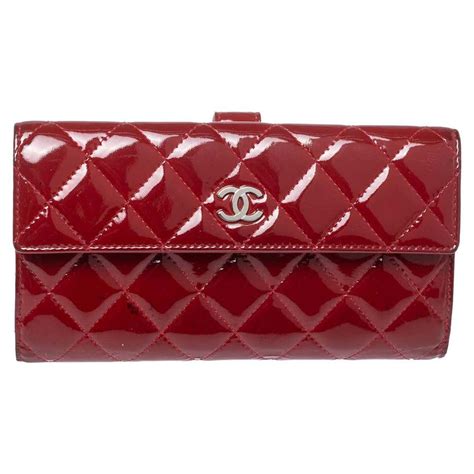 chanel red patent leather wallet|chanel wallets for sale.